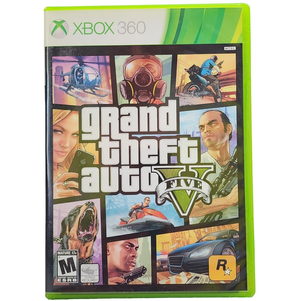 GRAND THEFT AUTO 5V XBox 360 (2013) Complete CIB Map Poster Included UNTESTED